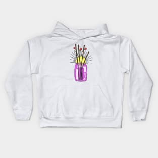 cute flowers in pink jar Kids Hoodie